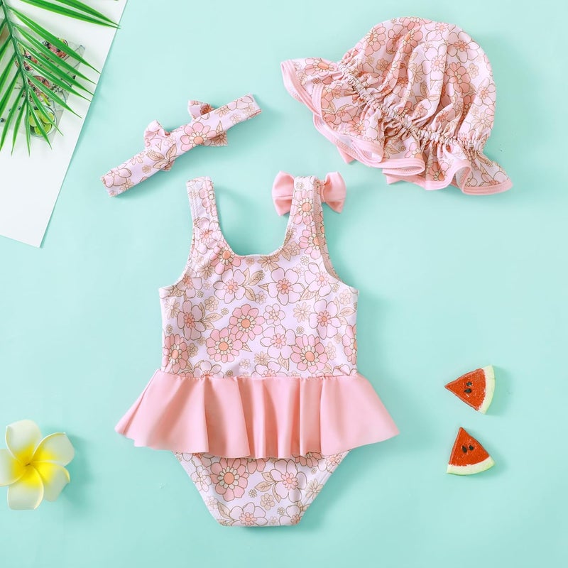 Saeaby Newborn Baby Girl Swimsuit Toddler Ruffle Swimsuit Bikini Tankini Infant Swimwear One Piece Bathing Suits for Girls - Image 3